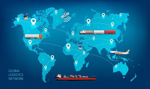 Logistics world map shipping Vectors - Download Free High-Quality Vectors  from Freepik | Freepik